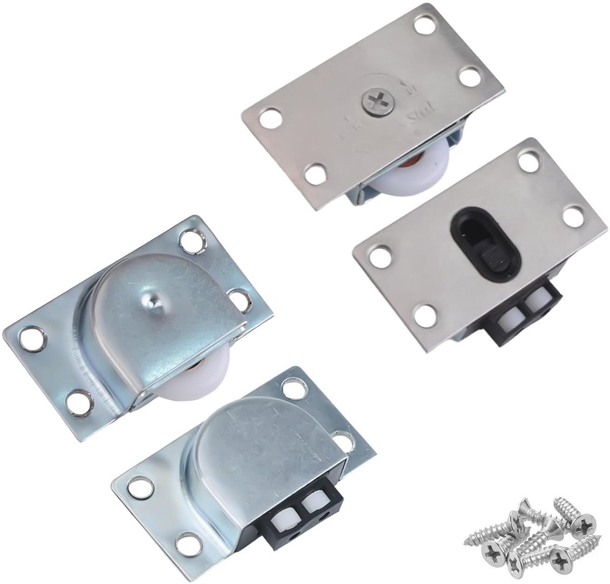 2 Sets Meubels Roller Wielen Schuifwielen voor Garderobe Kast Kastraam Schuifdeur Wielen Hardware Accessoires Katrol (Nylon Enkele Wiel)