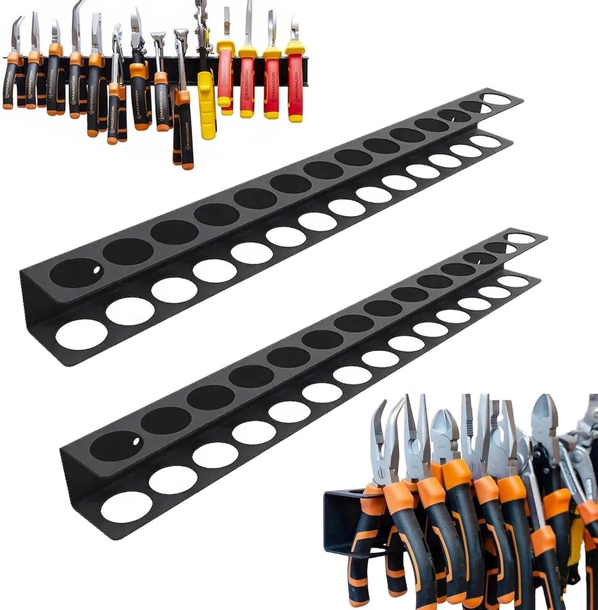 CHENBOOWOrganizer voor schroevendraaiers, 2 stuks schroevendraaierhouders, handgereedschaprek, opslag voor handgereedschap en werkplaats