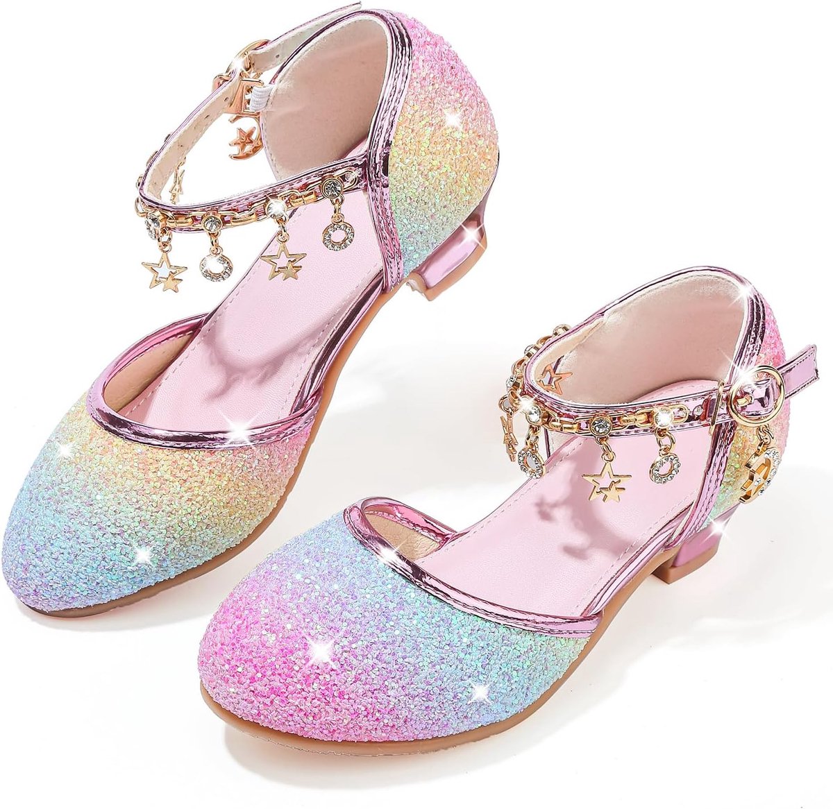 Jane Prinsessenschoenen voor meisjes, ballerina's met hak, glitterschoenen, kinderfeestschoenen, lage schoenen voor kinderen, cosplay, bruiloften, schoolschoenen
