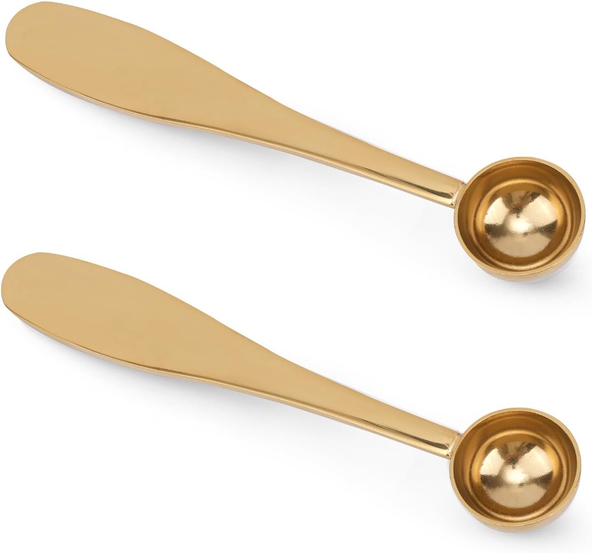 2 Stuks Matcha-Lepels, Roestvrij Staal Maatlepels van 1 Gram Meetinstrument voor Matcha-Poeder Gemakkelijk Schoon Te Maken en Vaatwasmachinebestendig (Goud)