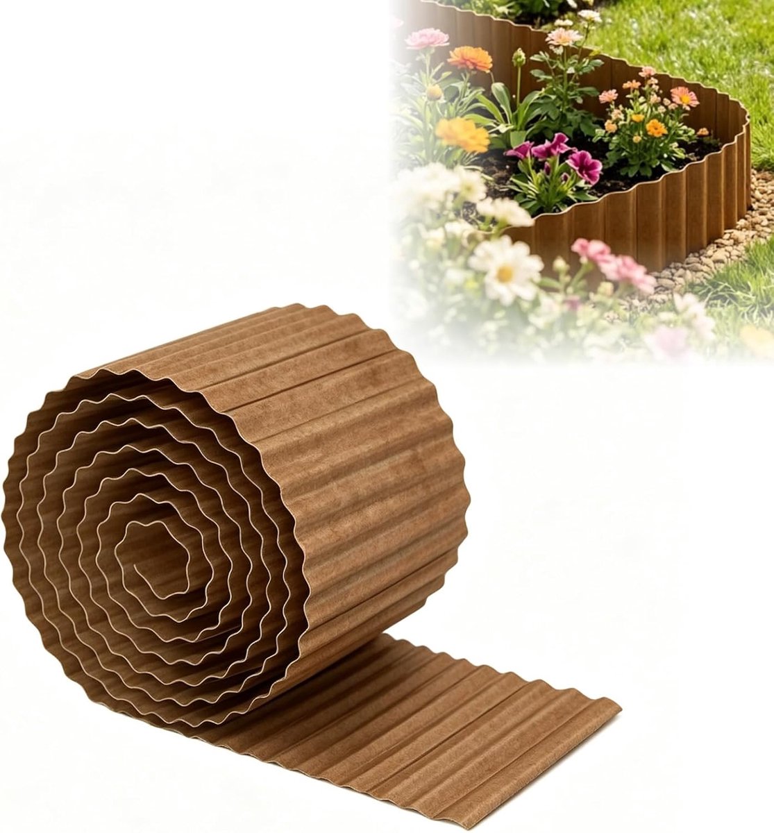 cortenstaal, 20 x 600 cm, bloembed omranding metaal met golfvorm, bloembed omranding voor tuin, bloembed, roestlook, gazonrand voor tuinpad en landschapsarchitectuur