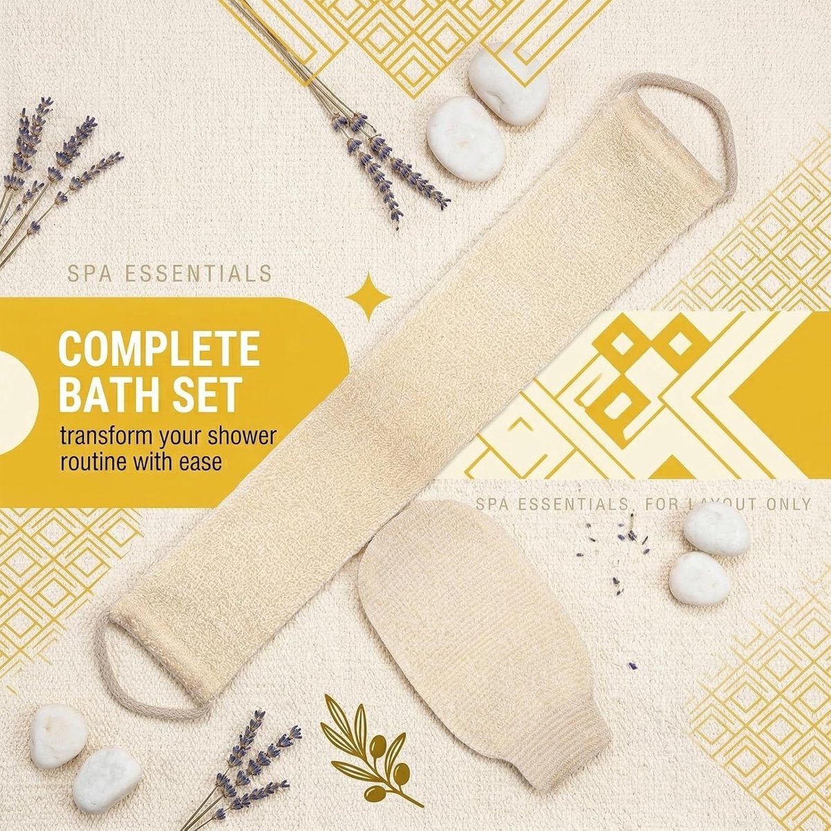 2 stuks rugpeelingset met massagehandschoenen, scrubband, rugpeeling, rugscrubset, peelingreinigingsband, scrub-handschoen voor volledige peeling, ontspannende massage.