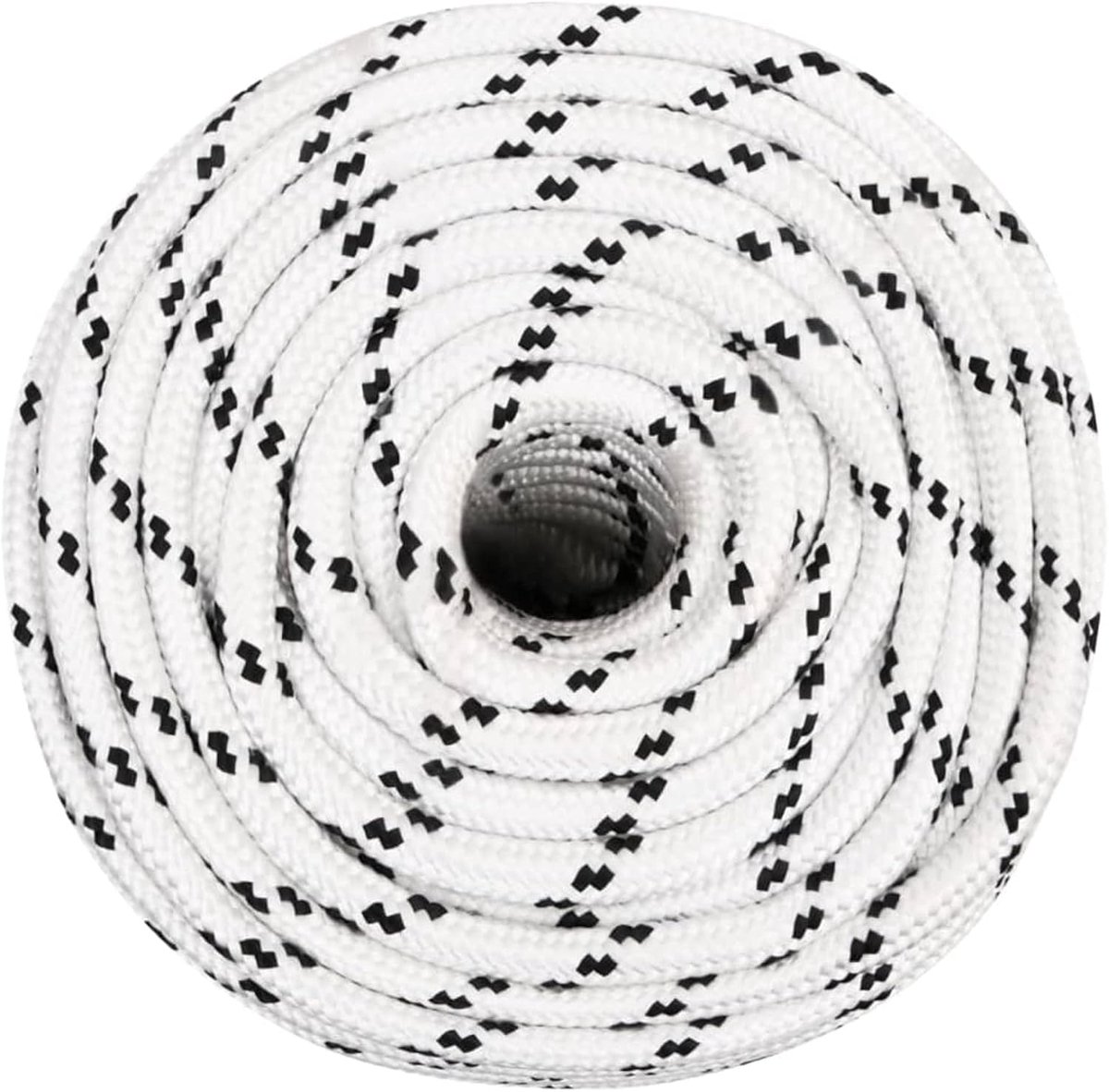 Boottouw, bootlijn, ankerlijn, aanmeerdraad, polypropyleen touw, gevlochten lijn, wit, 14 mm x 100 m, polyester