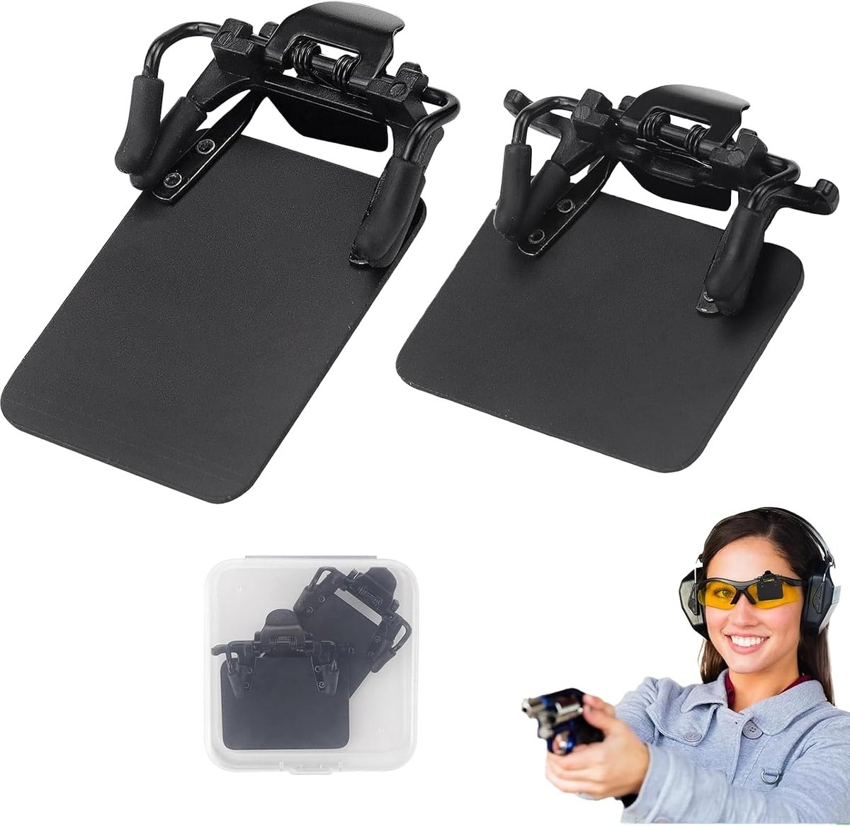 2 stuks internationale standaard schietbrillen, schietbril, sportbescherming, schietbril voor sportschutters patches, occluder-clip voor bril, schieten, blinders, doelhulp