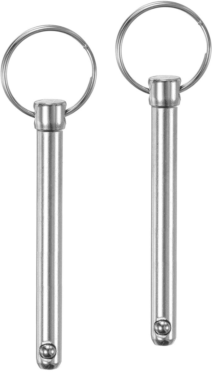 METERXITY 2 naalden met snelontgrendeling, diameter 8 mm, lengte van het gebruik 65 mm voor vinnen, Bimini scheepsbouw, totale lengte 72 mm, hardware-naalden van koolstofstaal