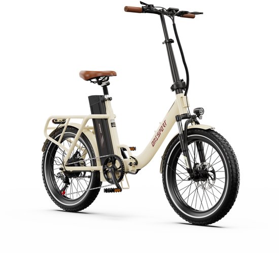 ONESPORT OT16Pro Elektrische Fiets–Opvouwbaar–48V 18Ah Accu–Actieradius tot 90 km–Aluminium Lage Instap–20×3.0 Inch Fatbike –APP –Bluetooth Verbinding - Stads E-bike - LCD Elektrische Vouwfietsen - Wit van ONESPORT — afbeelding 2