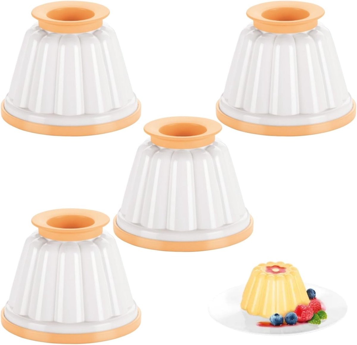 4 stuks puddingvormen, puddingvormen met deksel, mini-geleivormen, puddingbakken, bakvormpjes, Yorkshire puddingplaat, doe-het-zelf bakvormen, kookpannen met antiaanbaklaag, vaatwasmachinebestendig
