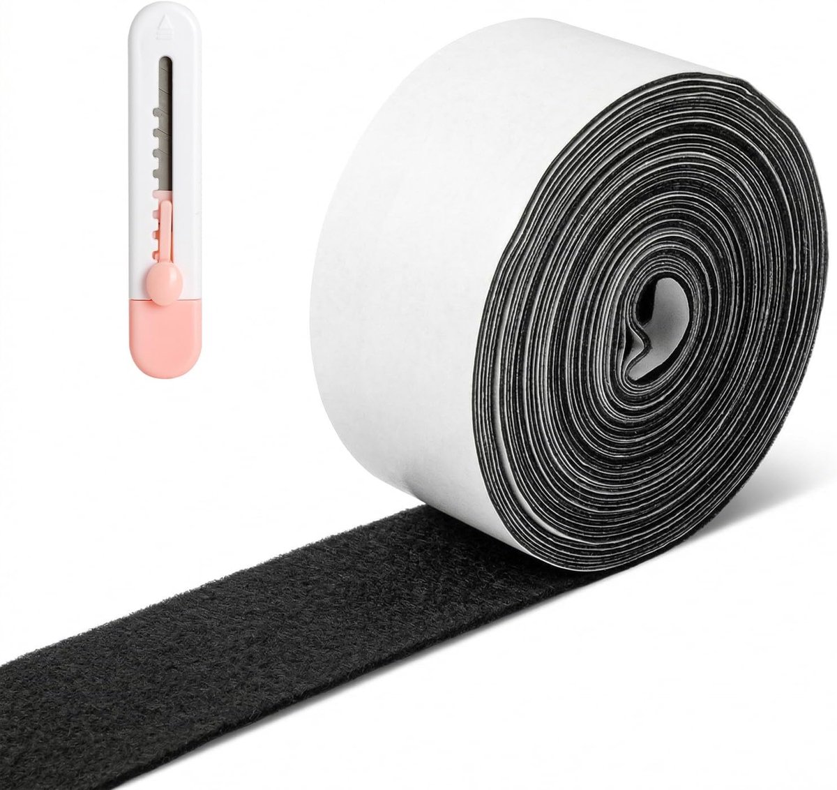 12 m x 5 cm x 1 mm, grijs, met mini-cutter, zachte meubelbescherming, lichte snit, stiller en minder krassen op gladde oppervlakken