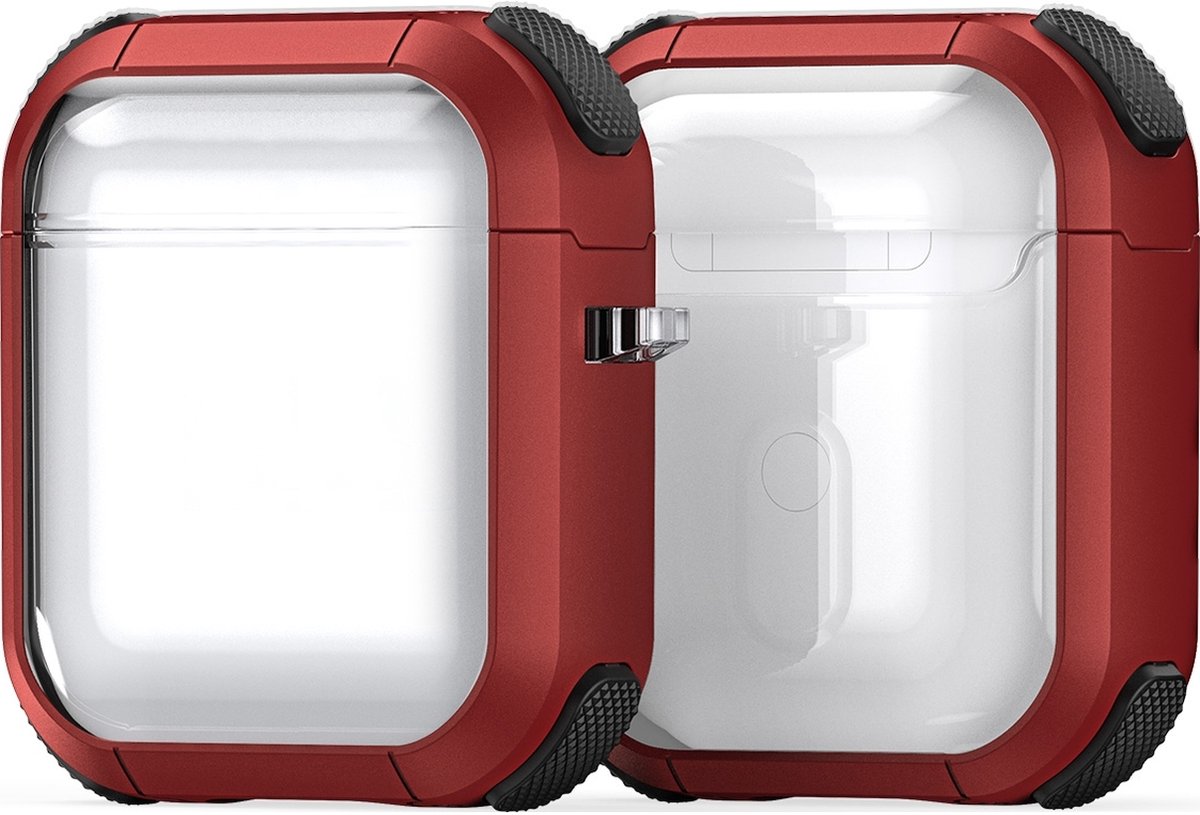 Mobigear Hoesje geschikt voor Apple AirPods 1 Hardcase Hoesje | Mobigear Shockproof - Rood