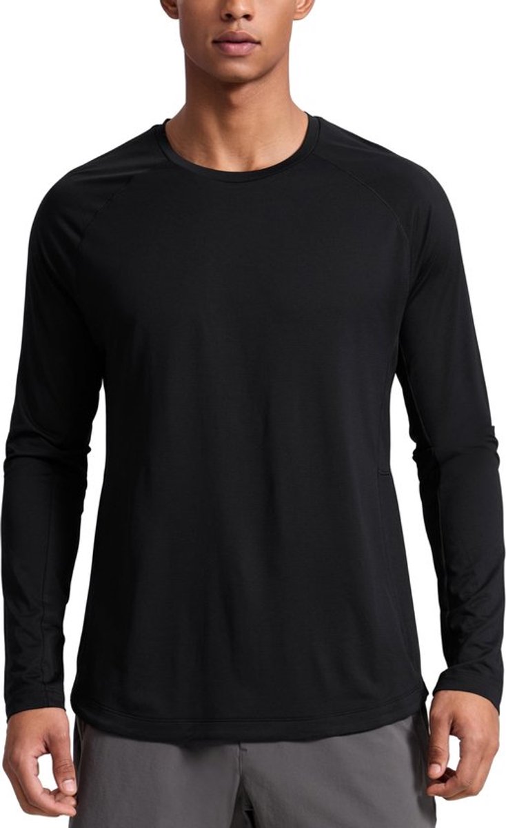 Store_7 Vochtafvoerend Lichtgewicht Lange Mouwen Shirt Zwart