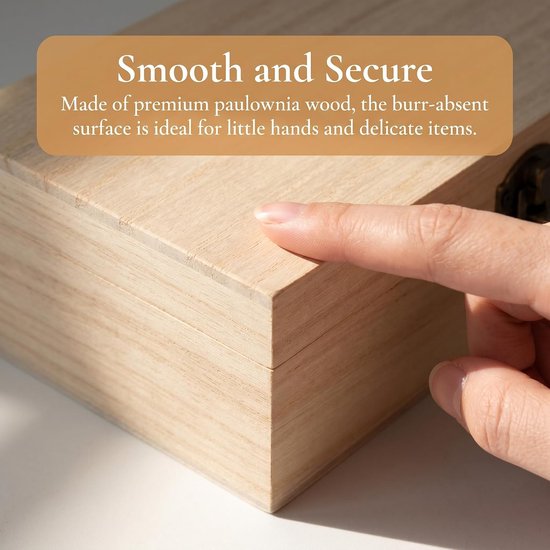 10 stuks houten doosje met deksel 15x10x6cm Houten kist rechthoekige houten schatkist sieradenkistjes van hout opbergdoos met scharnieren DIY herinneringsdoos voor Opbergen en Decoreren — afbeelding 3