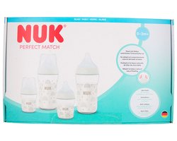 Nuk glazen babyfles set - anti-koliek flesjes 0-3M+ rainbow design
