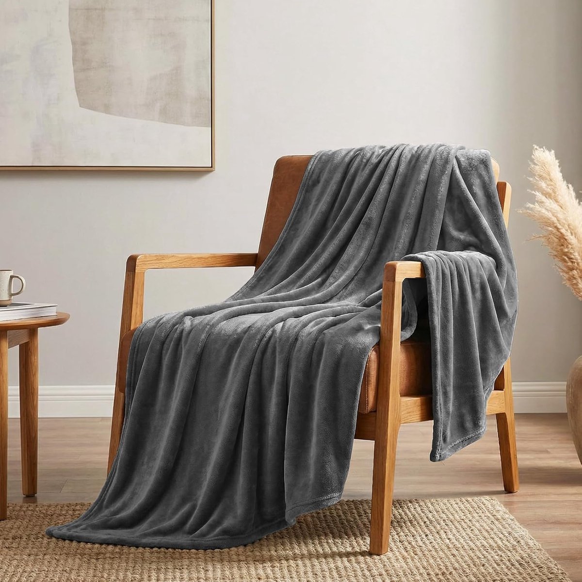 Knuffeldeken, pluizige deken, groot XXL, 220 x 240 cm, voor 4 seizoenen, zacht, warm, licht, bankdeken, woondeken, bankdeken voor bed, bank, bank, flanellen fleecedeken, 240 x 220 cm, grijs