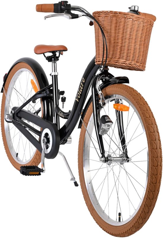 Volare Ashley Kinderfiets - Meisjes - 24 inch - Zwart - Nexus 3 van Volare — afbeelding 2