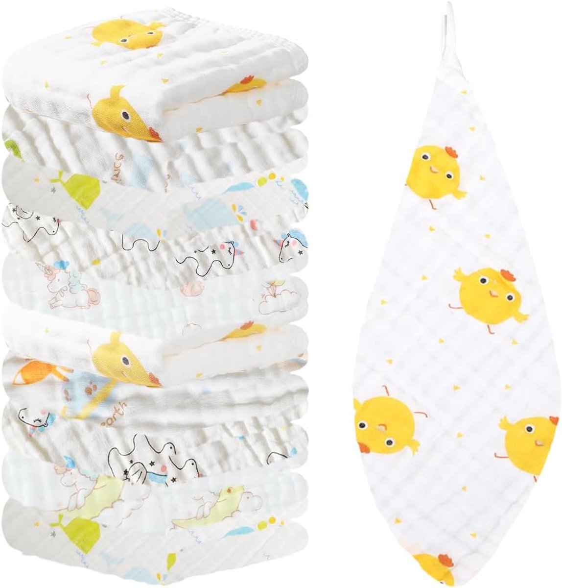 Washandjes voor pasgeborenen, washandjes voor pasgeborenen, zachte handdoekenset, herbruikbare babywashandjes voor meisjes en jongens, willekeurige stijl, 25 x 50 cm