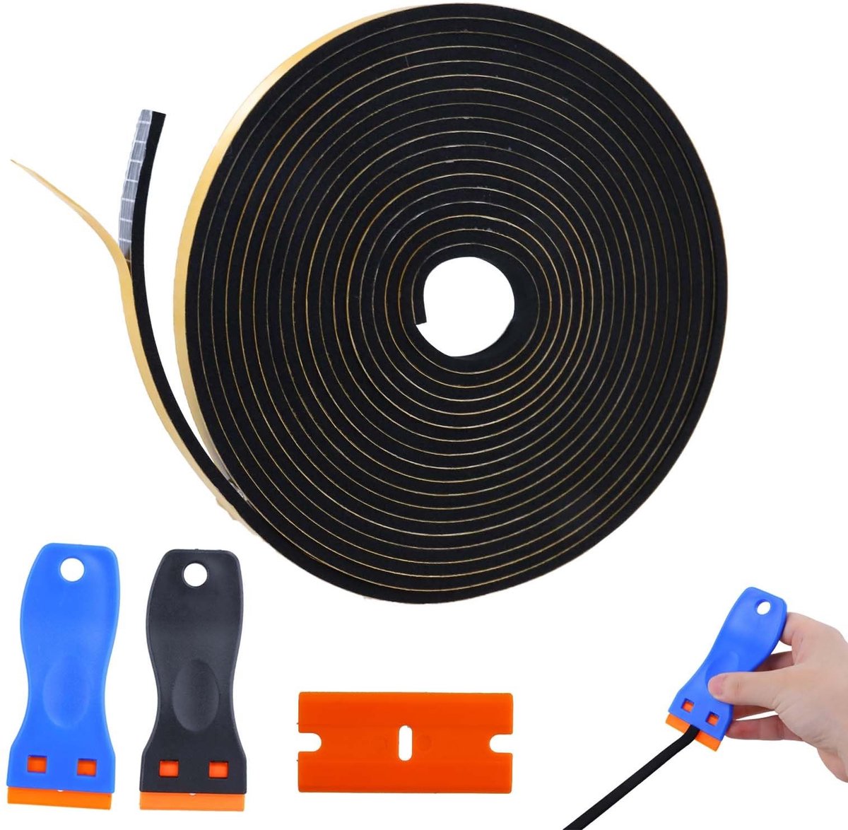 Dailygoods- Deurafdichting 5 m - Waterdichte Afdichtingsstrip - Schuimrubberen Afdichting - Zelfklevend - Duurzaam - Bestand tegen -40 °C tot +120 °C - Afdichtingsband