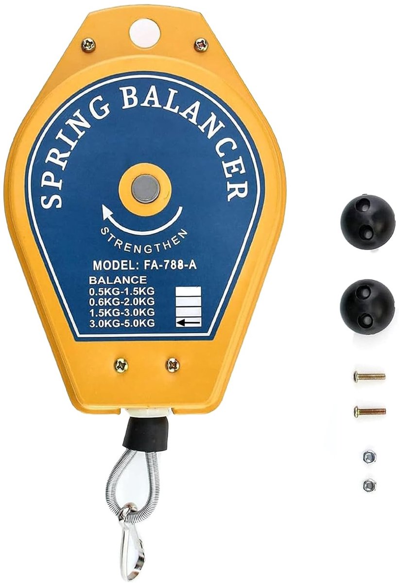 Dailygoods- Veertrekkrail Intrekbaar - Gereedschapshouder - Ophangsysteem - Montageaccessoires - 3 kg/5 kg Veerbalancer - Vermindert Arbeidsintensiteit