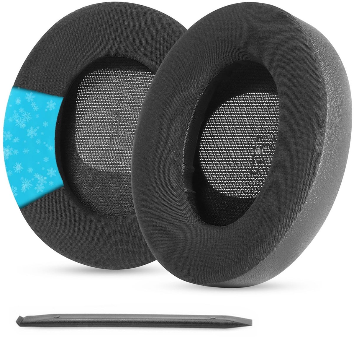 Dailygoods - Vervangende oorkussens voor koelgel, compatibel met Bose QuietComfort Ultra hoofdtelefoon, oorkussens met ademende ijszijde, traagschuim, oorkussentjes (zwart)