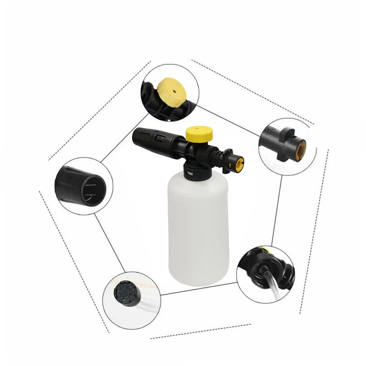 Hogedrukreiniger schuimsproeier - 750 ml hogedruk schuimspuitpistool en sproeiboom voor Karcher K2-K7 - Reinigingsaccessoires - Schuimpomp – foto 2