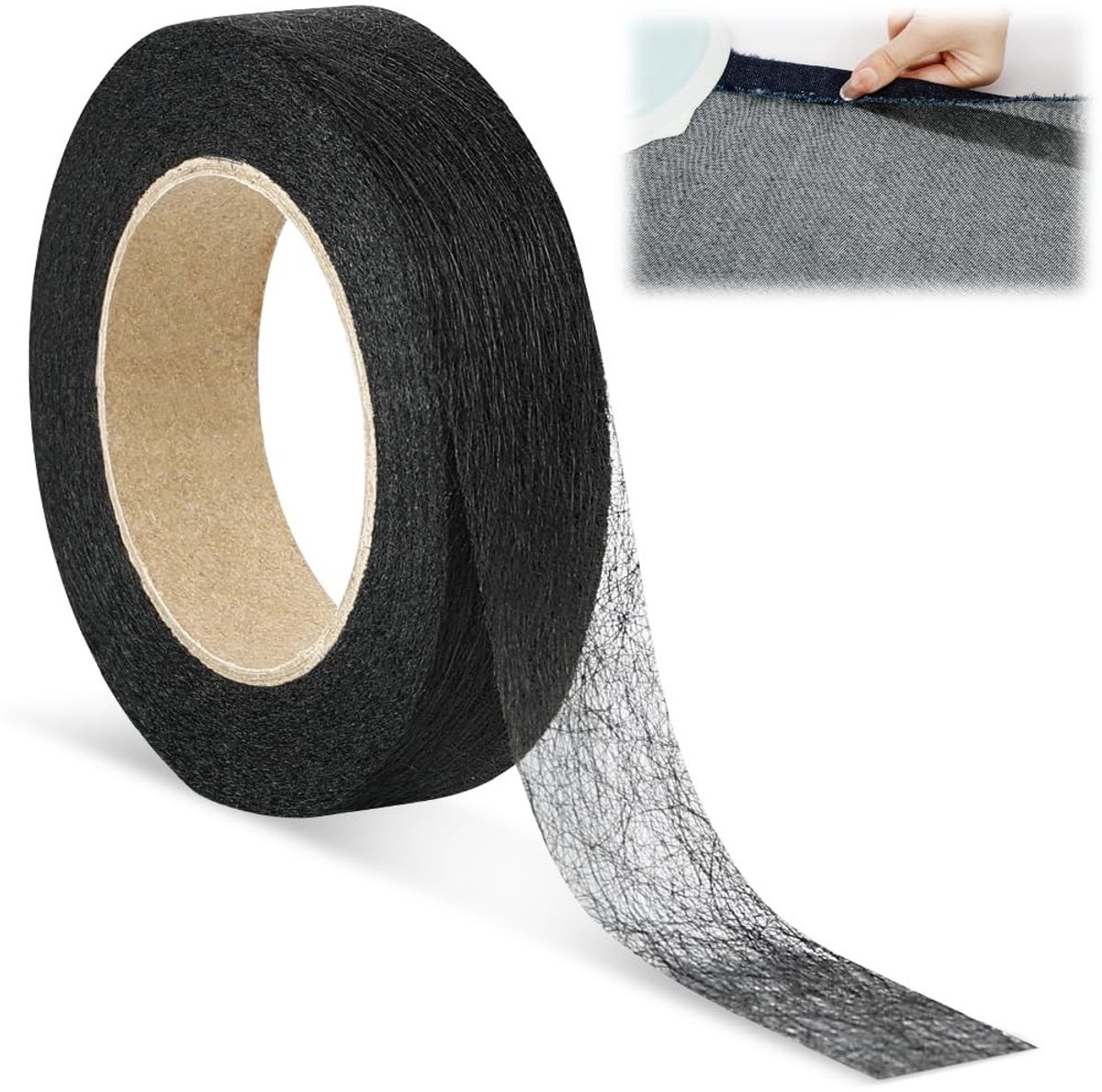 Strijkband - Zwart - 30 m x 2 cm - Extra Sterke Nylon Strijkband - Voor Kleding en Gordijnen