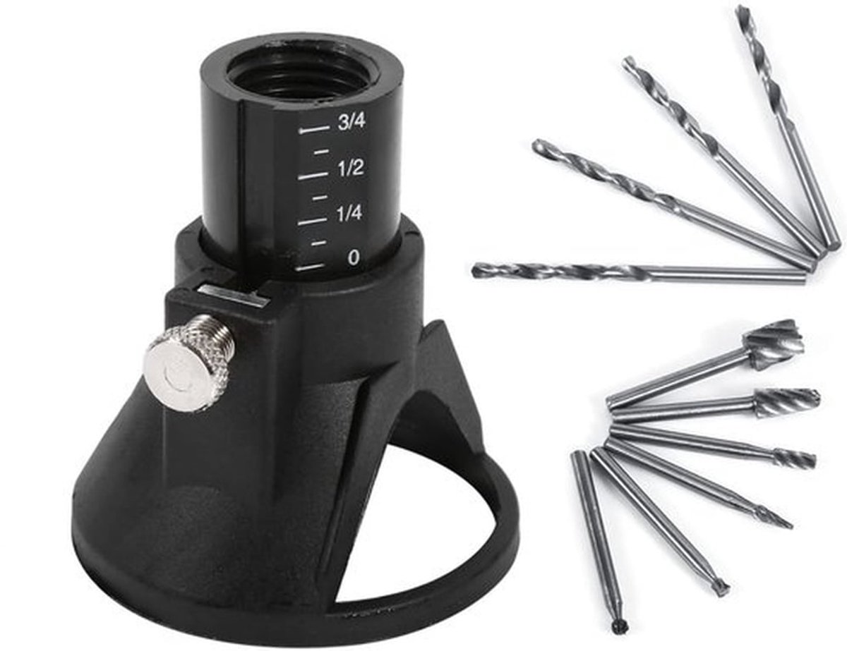 Houtfreesboren Set van 11 - HSS Frezen - Boor Carving Locator - Kunststof/Staaldelen - Diameter 2/6 cm - Gewicht 65g - Boorset