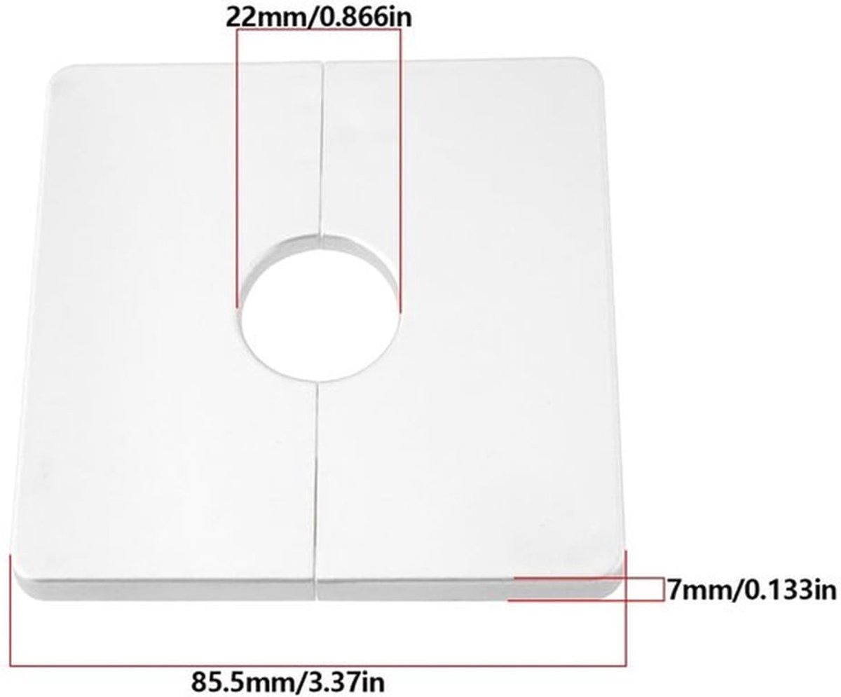 Rozet 85,5 mm - Zelfklevende Platen - ABS - Voor Douchekop - Geschikt voor 1/2 Inch Pijpen - Duurzaam en Eenvoudige Installatie - Afdekplaat