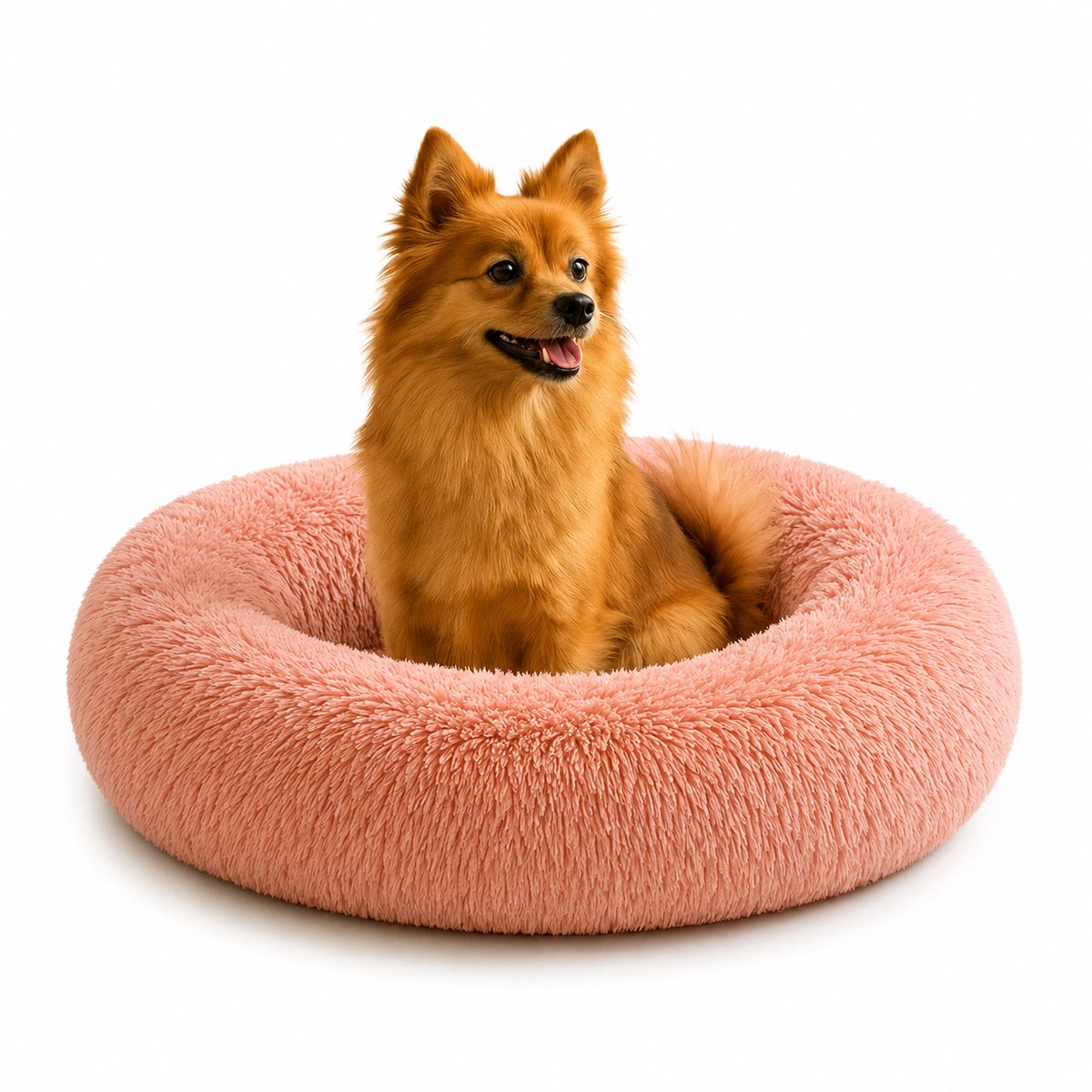 belviona Donut hondenbed, zacht hondenmand, comfortabel & antislip Ø60 cm oudroze