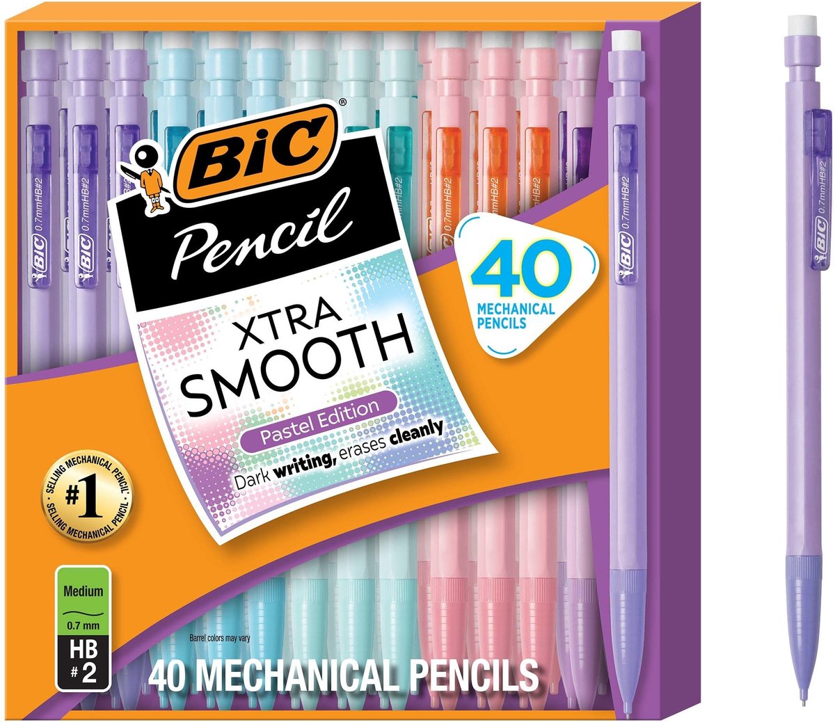 Solidchoice - Mechanische Potloden met Gum, 40 Stuks, 0.7mm