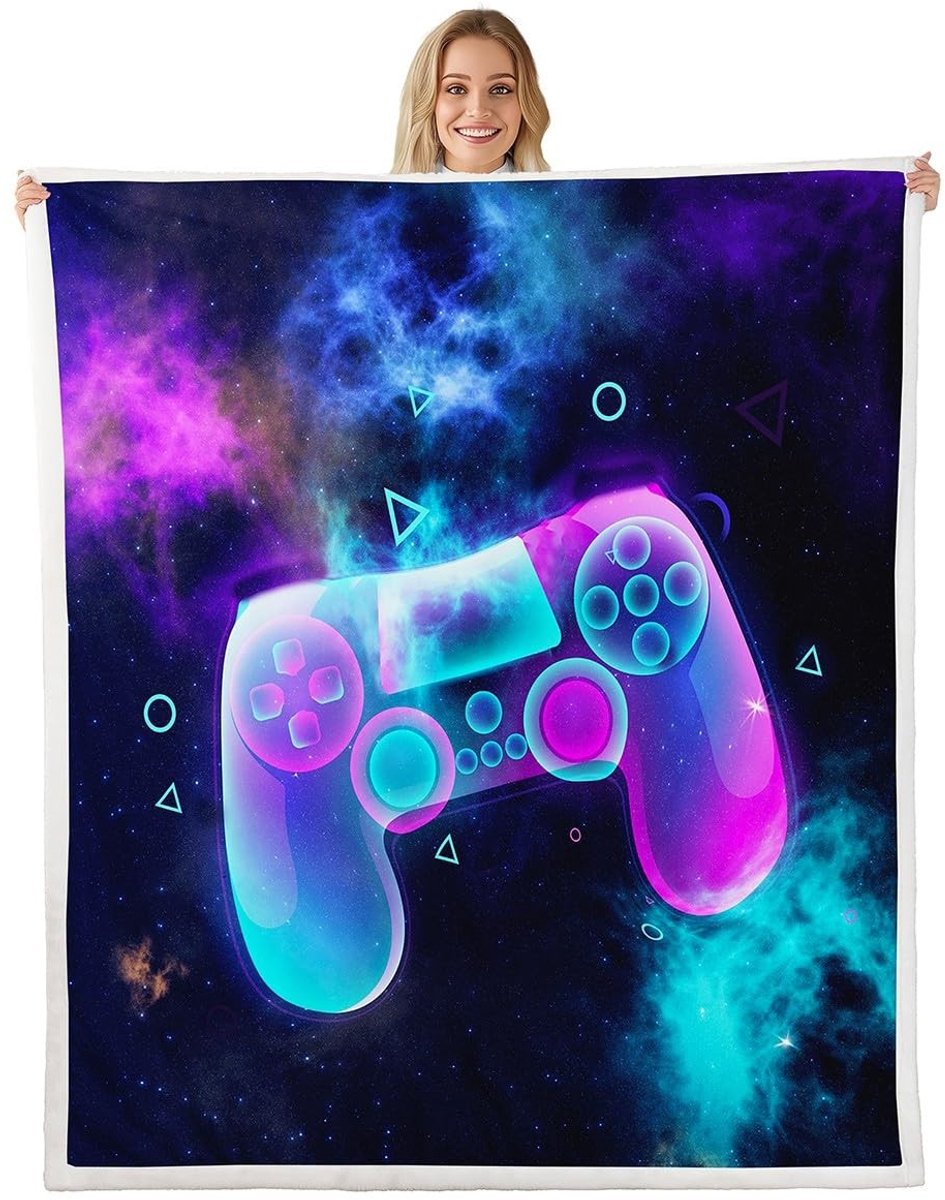 Solidchoice - Gaming Fleece Deken voor Kinderen met Controller Design 130 x 150 cm