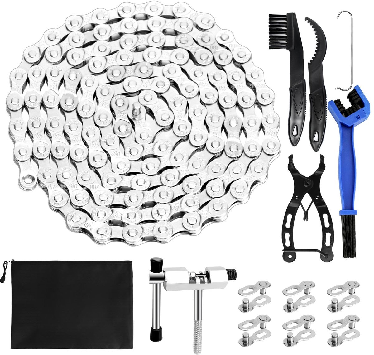 Solidchoice - Fiets Ketting Set 6/7/8 Versnellingen met Gereedschap