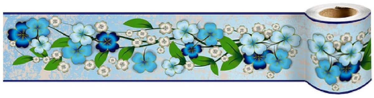 Solidchoice - Zelfklevende Wandrand met Bloemenprint 10cm x 240cm
