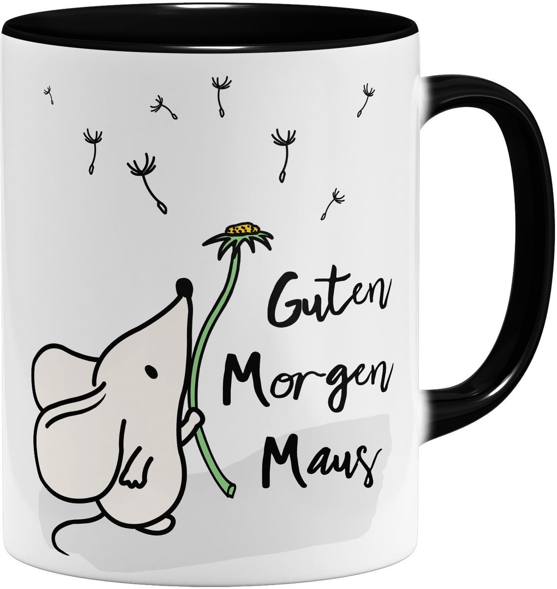 Solidchoice - Leuke Keramische Koffiemok 325ml Zwart