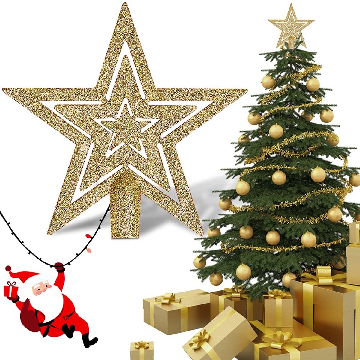 Solidchoice - Gouden Ster Kerstboomtopper