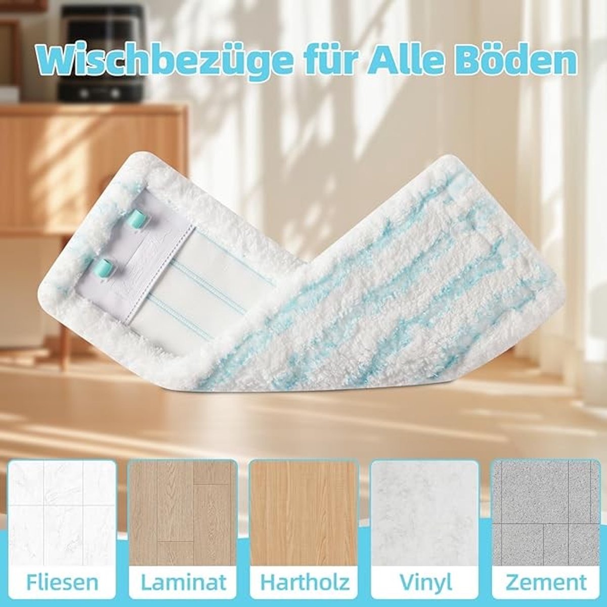 6 stuks microvezel dweilhoezen voor Leifheit Profi XL vloerwisser