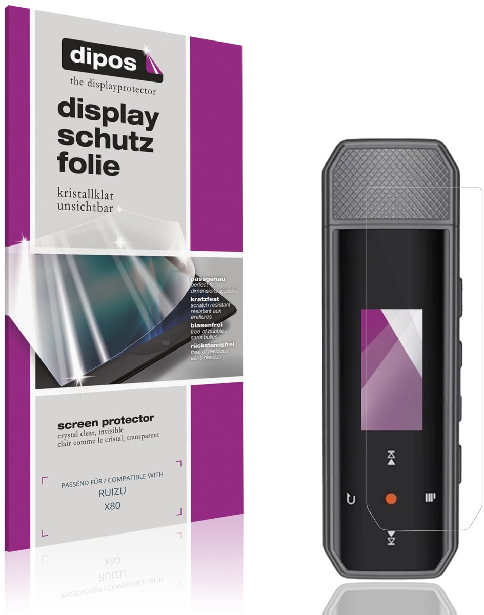 dipos – 4x Beschermfolie geschikt voor RUIZU X80 | Krasbestendige & heldere Screenprotector Ultra-Thin