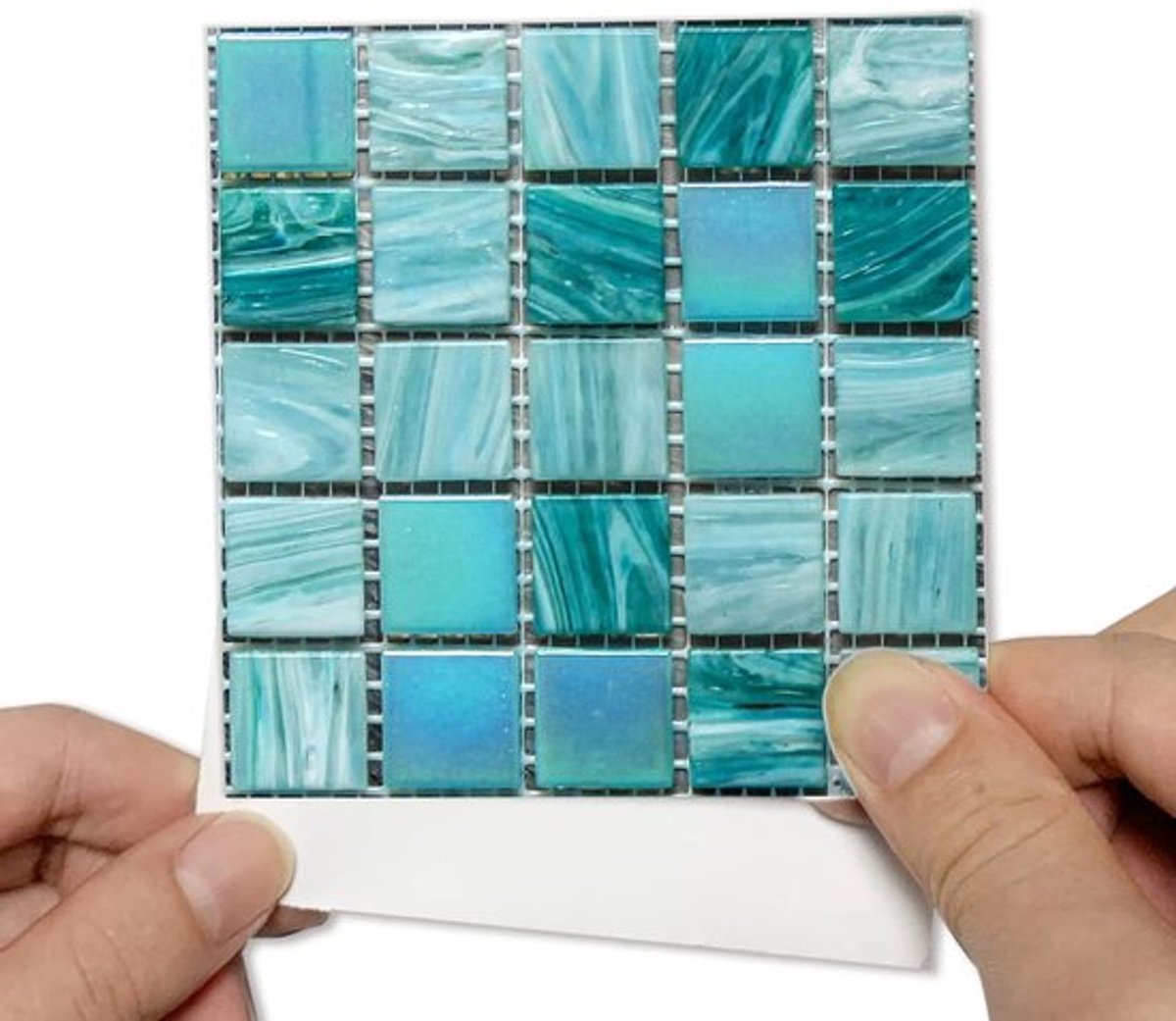 Tegelstickers Set van 25 - 10 cm - Mozaïek Effect - Zelfklevend - Makkelijk te verwijderen - Geschikt voor Badkamer/Keuken - Muurstickers