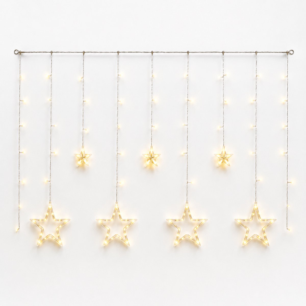 ZoeZo LED Sterrengordijn 2,5 m - 12 Sterren - Lichtslinger - Sfeerverlichting - Kinderkamer - Kerstverlichting - Voor Binnen - Warm Wit