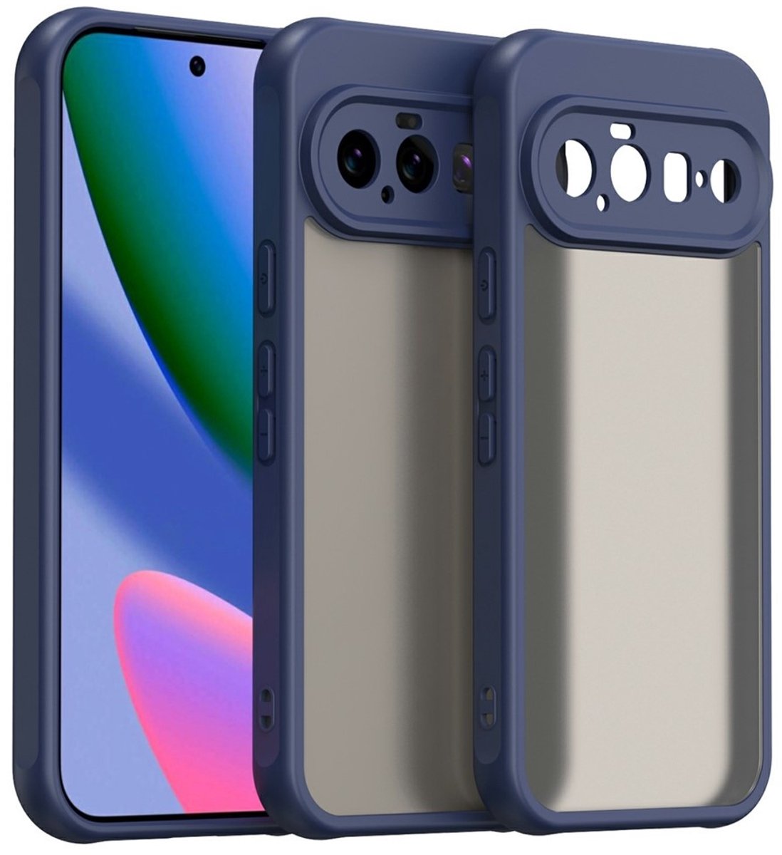 Coverup Hoesje - Geschikt voor Google Pixel 11 Hoesje - Coverup Mat Transparante Back Cover met Camera Cover - Blauw