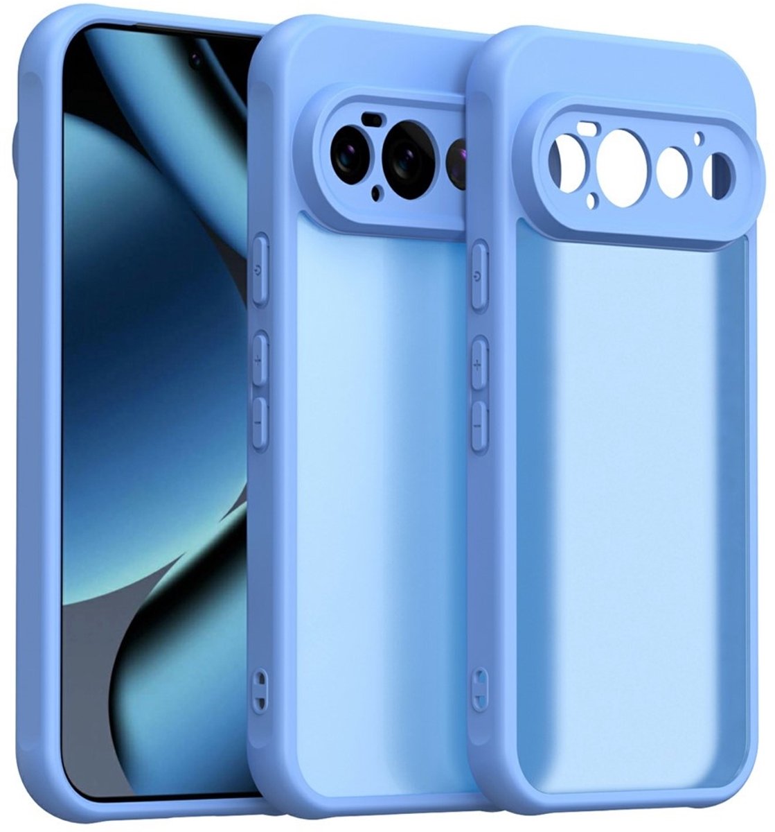 Coverup Hoesje - Geschikt voor Google Pixel 11 Pro Hoesje - Coverup Mat Transparante Back Cover met Camera Cover - Lichtblauw