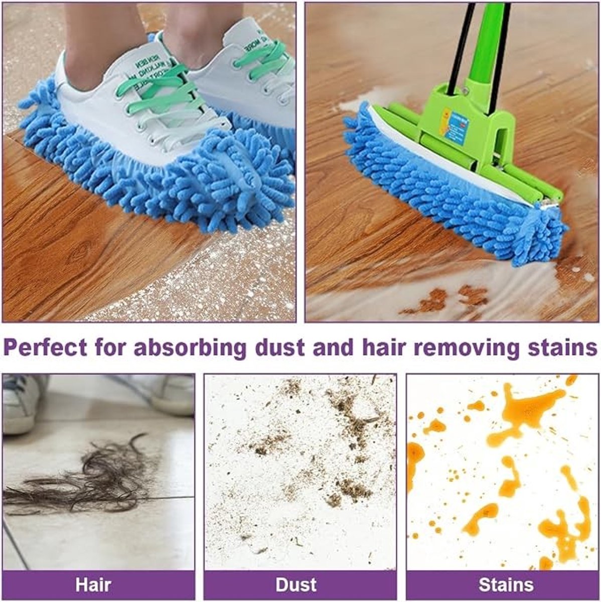 10 paar herbruikbare microvezel dweilschoenen voor vloerreiniging