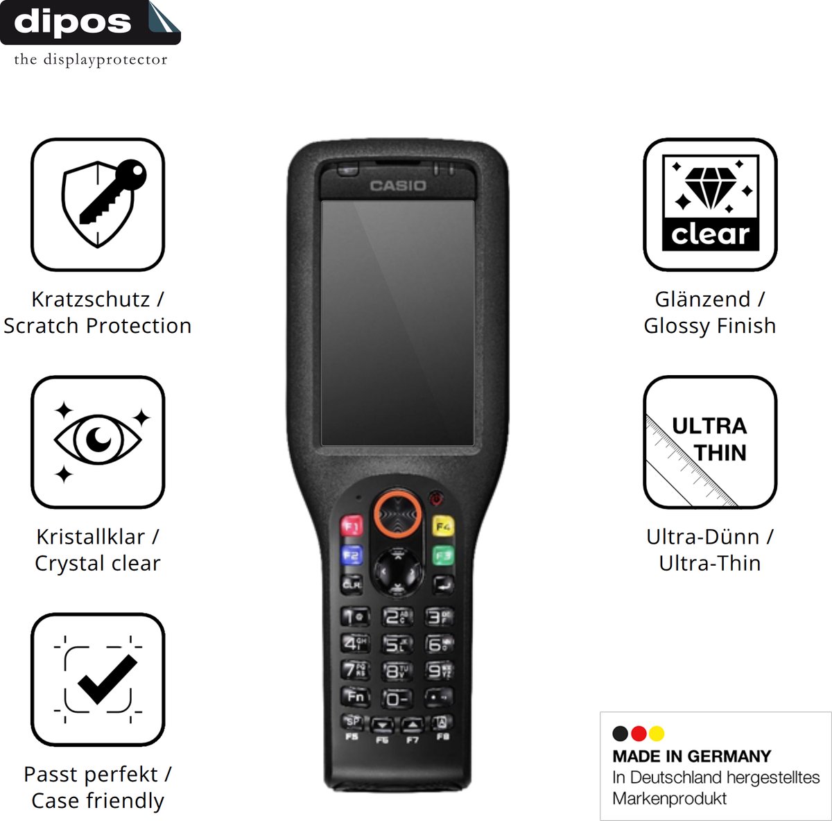 dipos – 6x Beschermfolie geschikt voor Casio DT-X450 | Krasbestendige & heldere Screenprotector Ultra-Thin