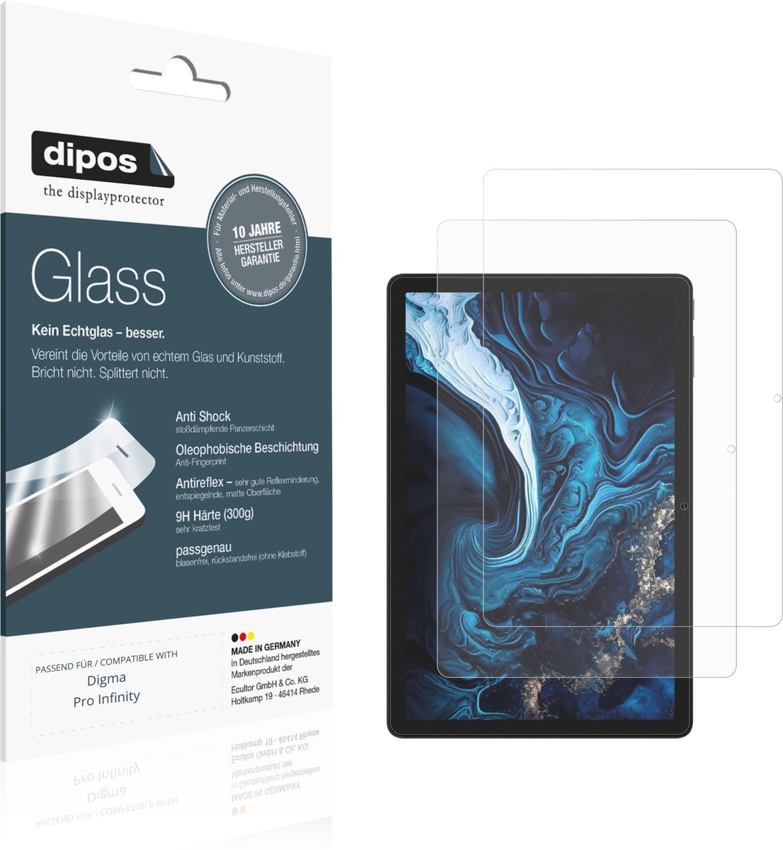 dipos – 2x Matte Pantserfolie geschikt voor Digma Pro Infinity | 9H Screenprotector