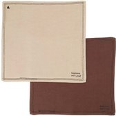 Zusss Set Of 4 Dish Cloths Happiness - 100% Katoen - Sand / Dark Brown - 24X24cm