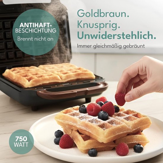 3-in-1 Tosti-ijzer 750W - Wafelijzer, Contactgrill en Sandwichmaker - 3 Verwisselbare Uitneembare Platen - Voor Tosti, Panini, Wafels en Grillen — afbeelding 3