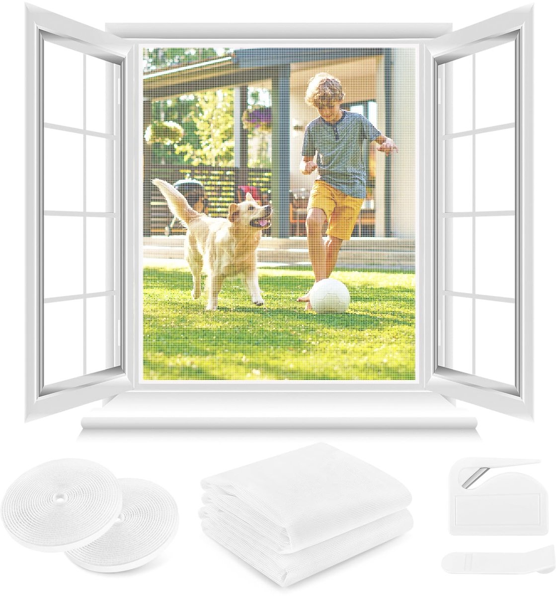 Solidchoice - Vliegenraam voor Vensters DIY 150 x 250 cm