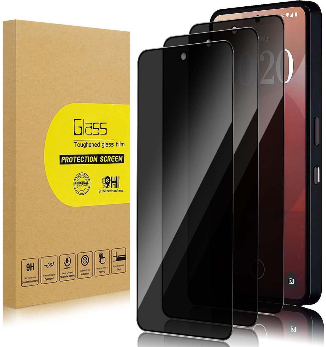 Solidchoice - 3-Pack Privacy Screen Protector voor Smartphones met Anti-Spy Functie