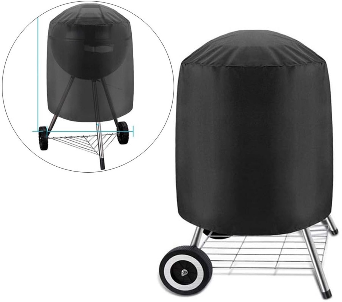 Solidchoice - Waterdichte Grillcover voor Ball Grill en Rookoven 72x61x61cm
