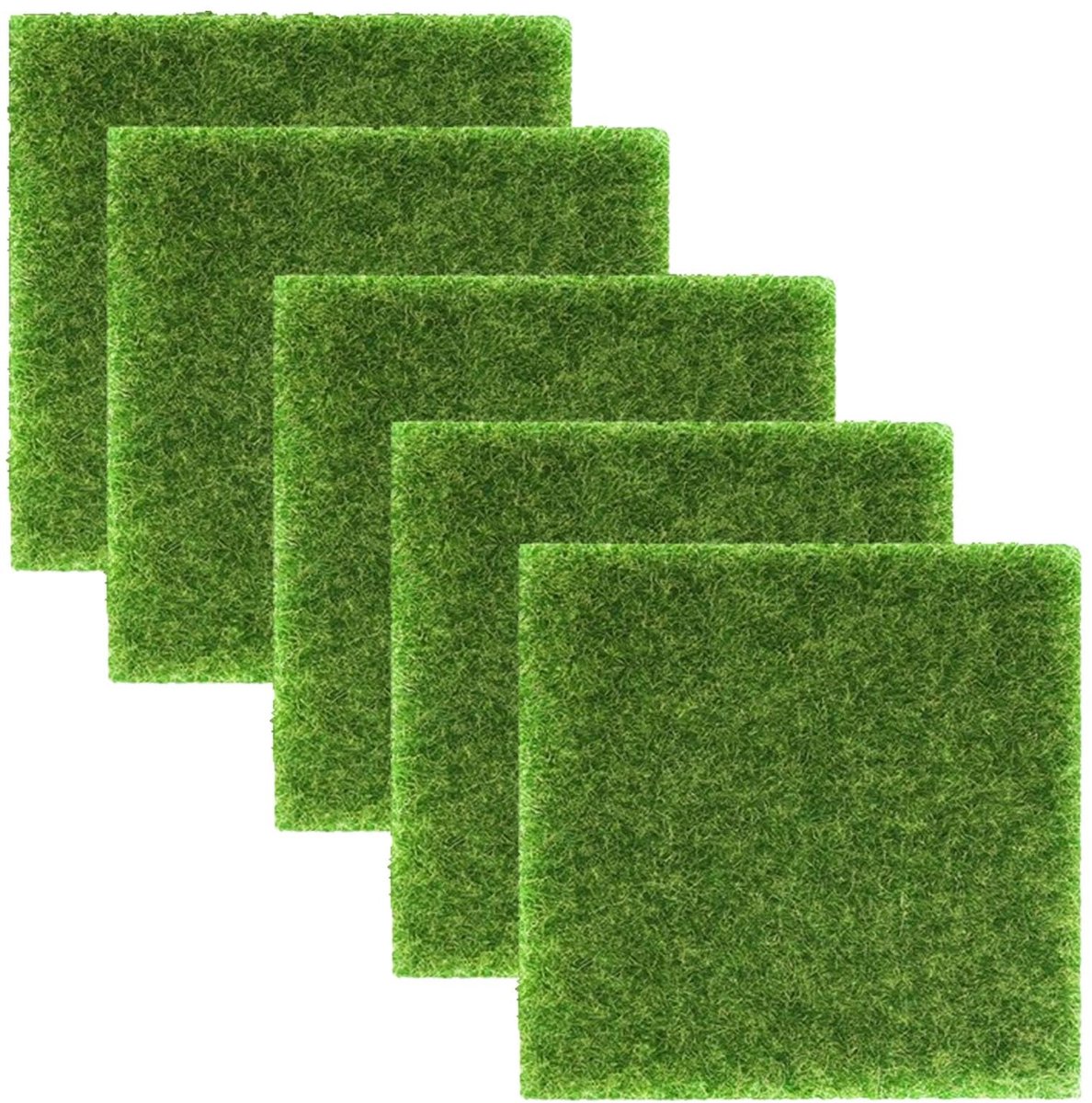 Solidchoice - Kunstgras Tapijt, Set van 5 Miniatuur Matten voor Binnen en Buiten