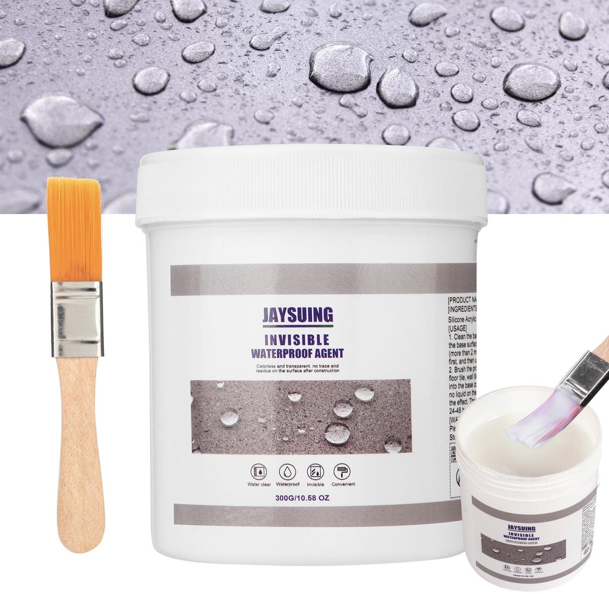 Solidchoice - Waterdichte Afdichtmiddel met Borstel, 300 g