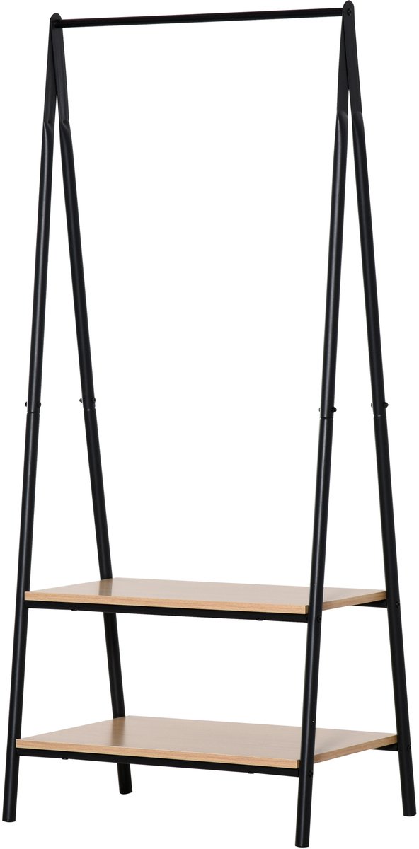 HOMCOM Kapstok - Staal - 64x43x149cm - Zwart
